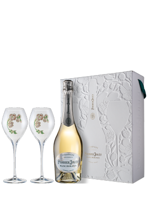 PERRIER JOUET Perrier Jouet Blanc de Blancs NV with 2 Champagne Flutes (With Gift Box) image