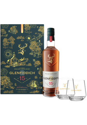Glenfiddich Glenfiddich 15 Year Old Single Malt Whisky + Twin Glass Set (clearance Sale Item – Other Promotion Offers And W Rewards Are Not Applicable) image