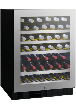VINTEC Vintec Seamless Stainless Steel 40 Bottle Wine Cabinet - Single Temperature Zone