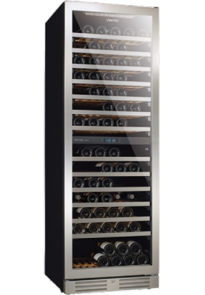 Vintec Vintec Seamless Stainless Steel 138 Bottle Wine Cabinet - Dual Temperature Zone