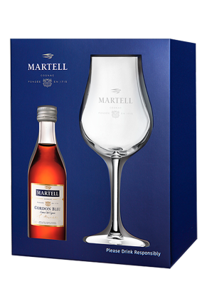 MARTELL Martell Cordon Bleu Cognac Miniature With Tulip Glass