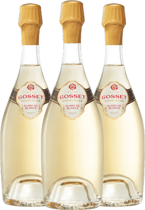 GOSSET Gosset Grand Blanc de Blancs Brut NV (With Gift Box) - 3 Bottle Pack